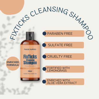 Foodie Puppies Natural FixTicks Flea & Tick Cleansing Shampoo for Dogs