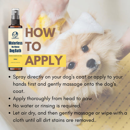 Foodie Puppies Mandarin Waterless Drybath Spray for Dogs - 200ml