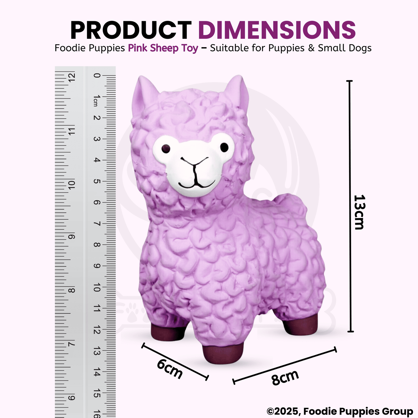 Dog Latex Pink Sheep Squeaky Chew Toy for Small Dogs and Puppies