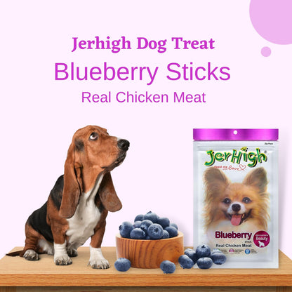 JerHigh Blueberry Stick Dog Treat with Real Chicken - 70gm, Pack of 2