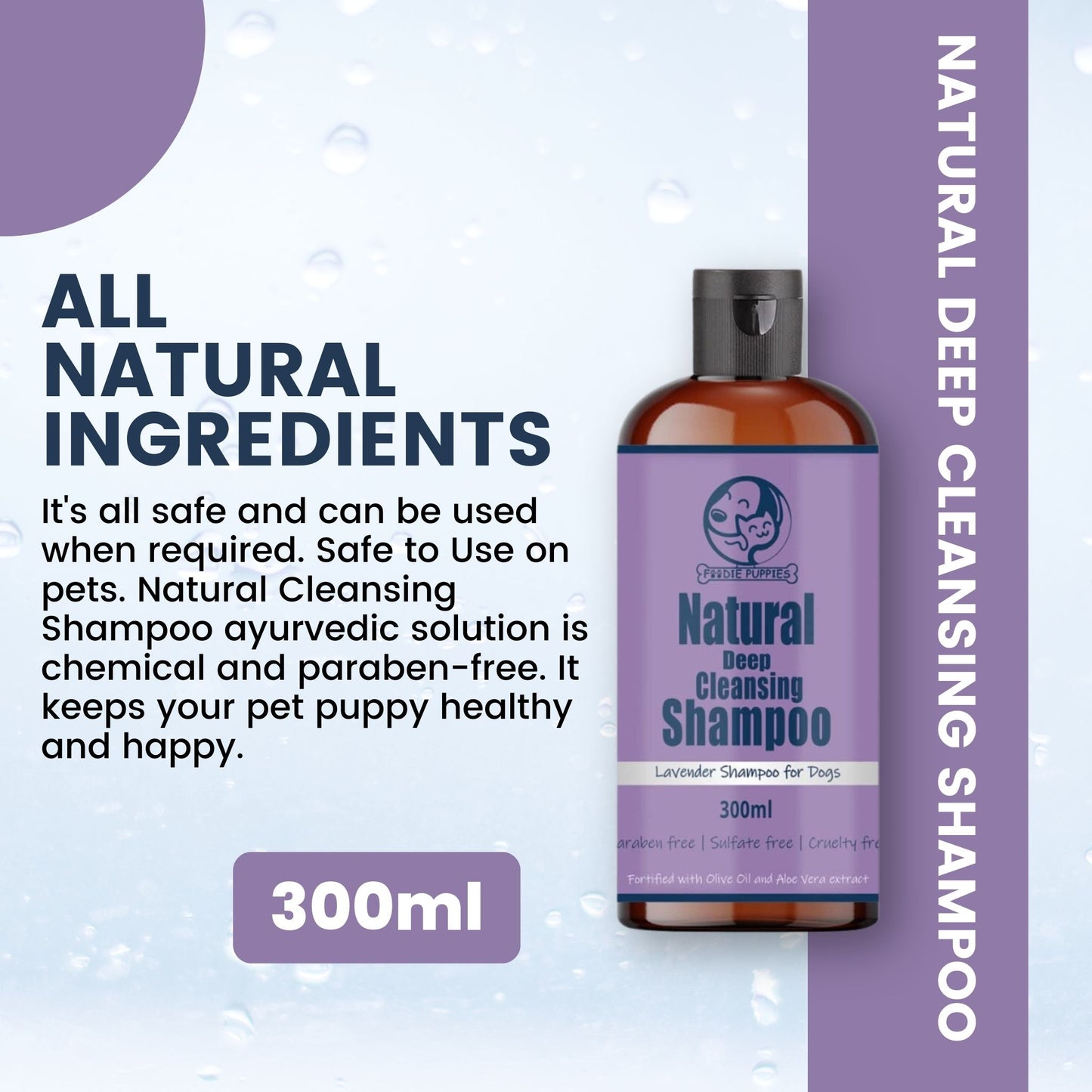 Foodie Puppies Natural Deep Cleansing Lavender Dogs' Shampoo - 300 ml