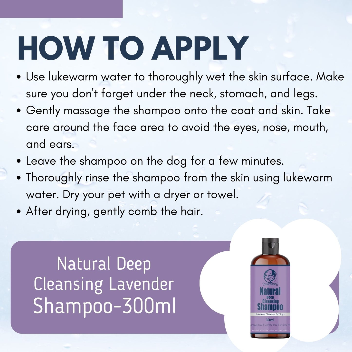 Foodie Puppies Natural Deep Cleansing Lavender Dogs' Shampoo - 300 ml