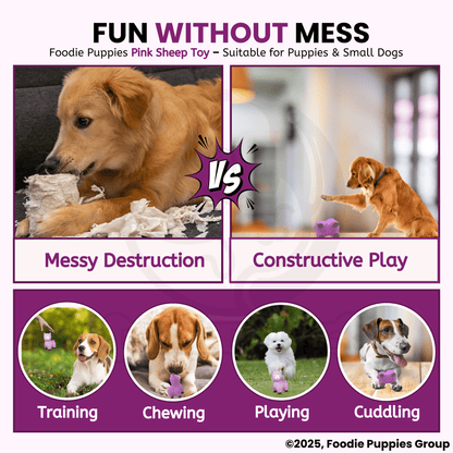 Dog Latex Pink Sheep Squeaky Chew Toy for Small Dogs and Puppies