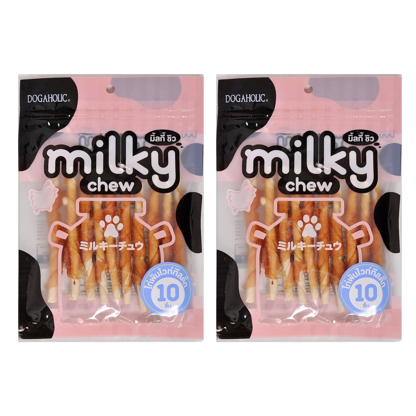 Dogaholic Milky Chew Chicken Stick 10-in-1 Dog Treat, Pack of 2