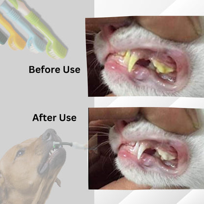 Foodie Puppies Triple Head Toothbrush for Dogs and Cats