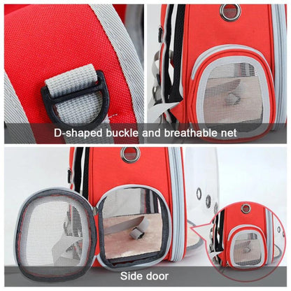 Foodie Puppies Transparent Travel Backpack for Puppies & Cats (Red)