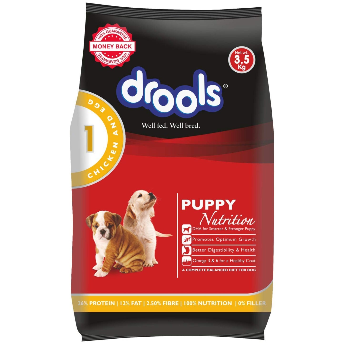 Drools Puppy Dry Dog Food, Chicken and Egg, 3.5kg
