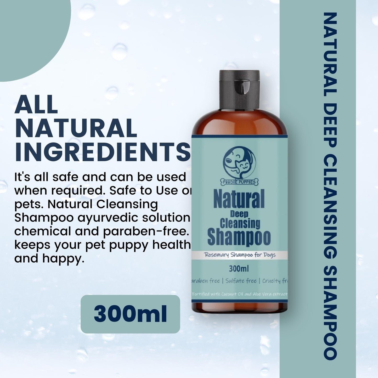 Foodie Puppies Natural Deep Cleansing Rosemary Dogs' Shampoo - 300 ml