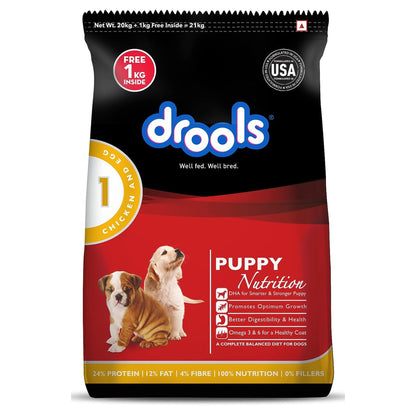Drools Puppy Dry Dog Food, Chicken and Egg, 20kg