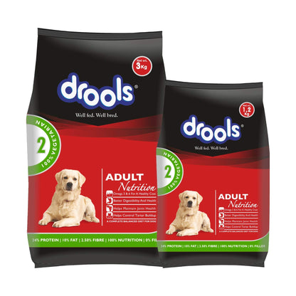 Drools Adult Dry Dog Food, 100% Vegetarian, 3Kg with Free 1.2Kg