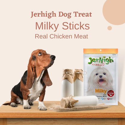 JerHigh Milky Stick Dog Treat with Real Chicken Meat - 70gm, Pack of 12