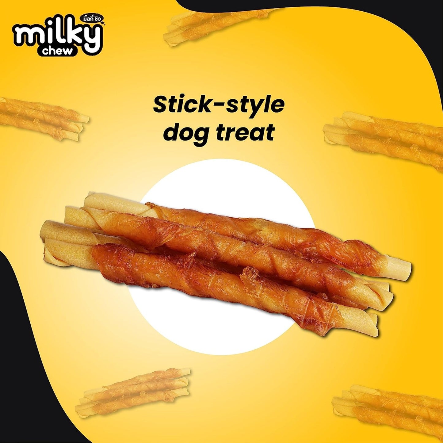 Dogaholic Milky Chew Cheese & Chicken Stick 10in1 Dog Treat, Pack of 5