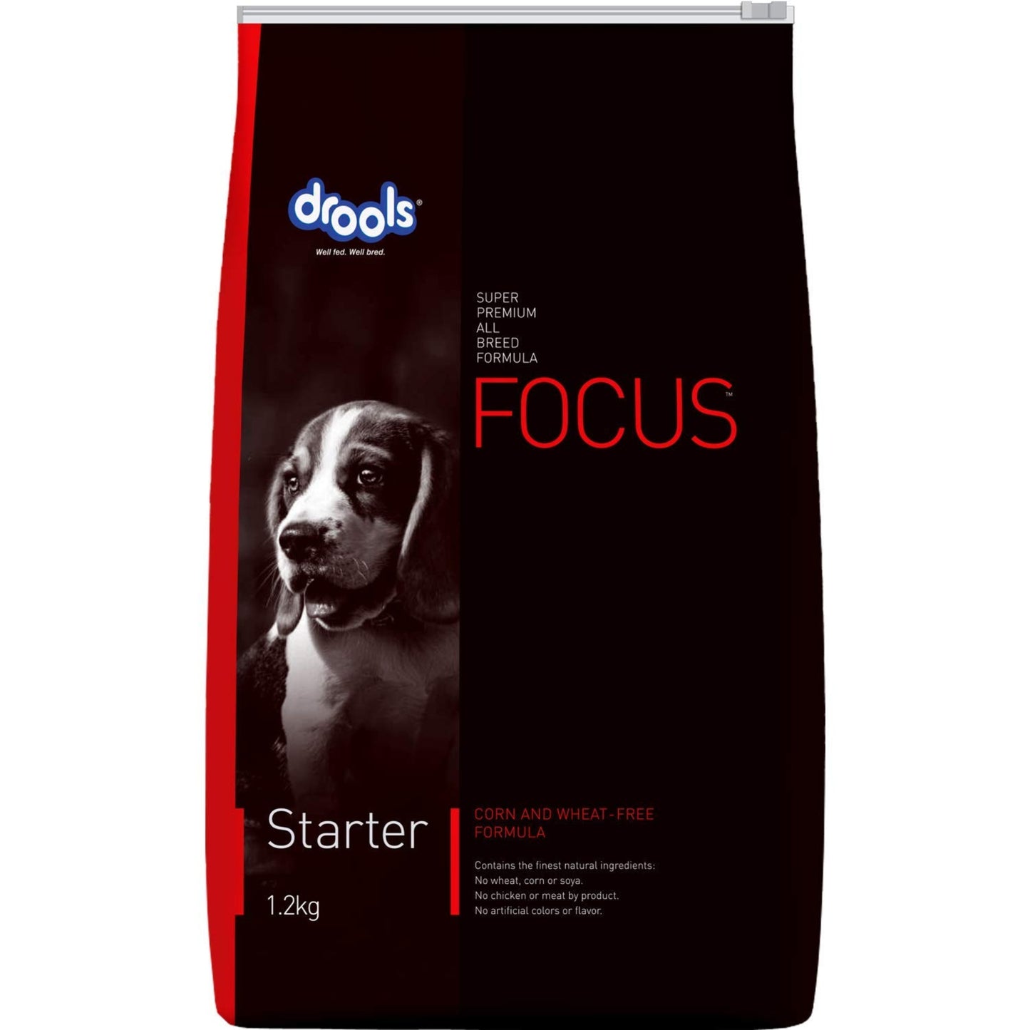 Drools Focus Starter Super Premium Dry Dog Food, Chicken Flavor, 1.2kg