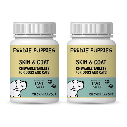 Foodie Puppies Skin & Coat 120 Tablets for Dogs & Cats - Pack of 2