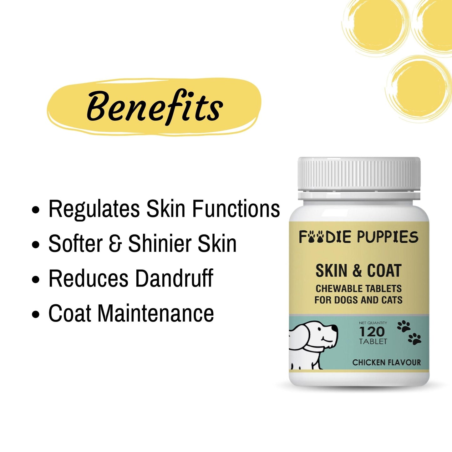 Foodie Puppies Skin & Coat 120 Tablets for Dogs & Cats