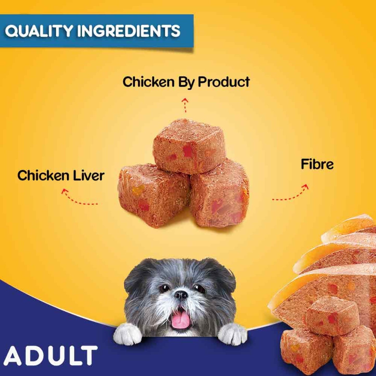 Pedigree Adult Dog Wet Food, Chicken Grilled Liver 70gm, Pack of 90