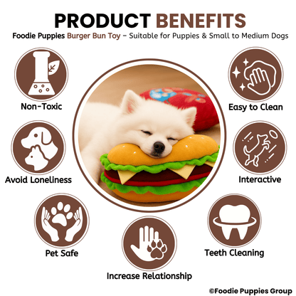 BurgerBun Dog Chew Toy