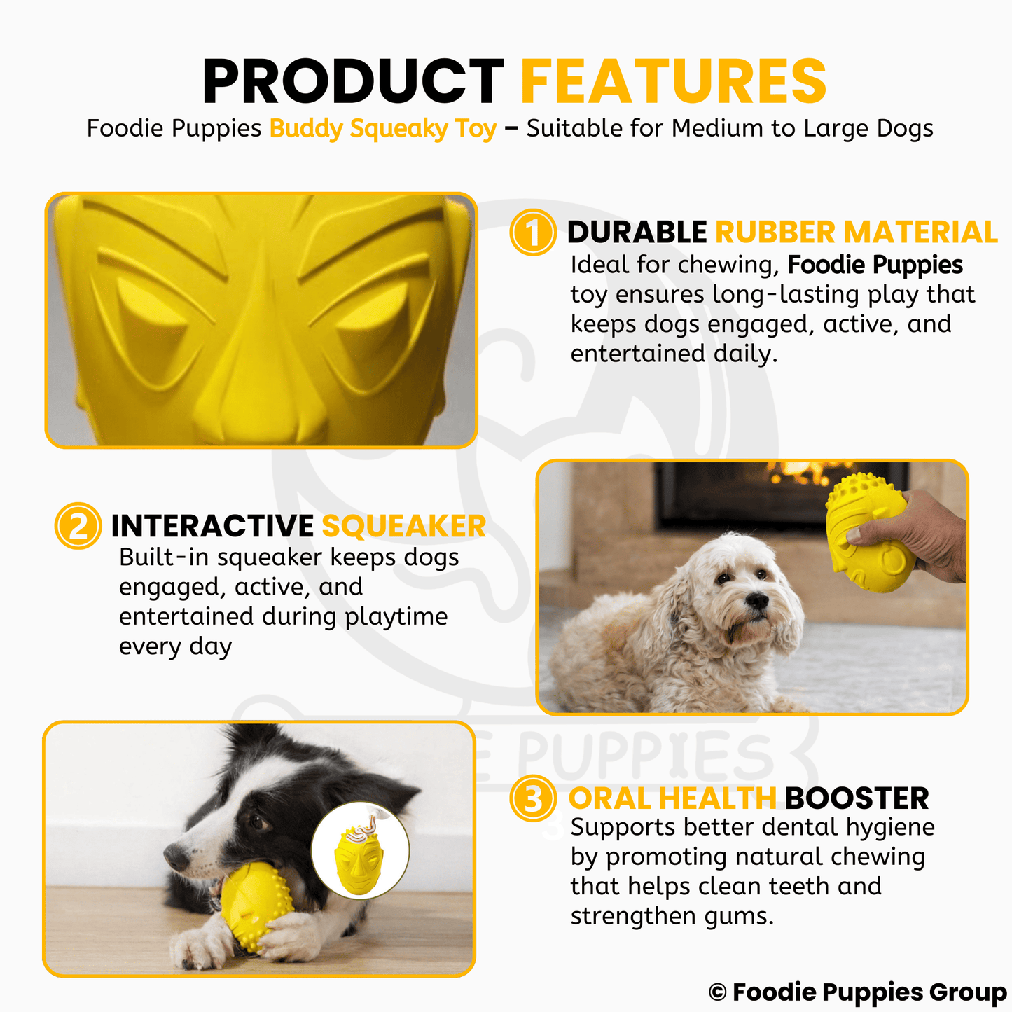 Dog Natural Latex Rubber Squeaky Toy - Buddy Squeaky Toy