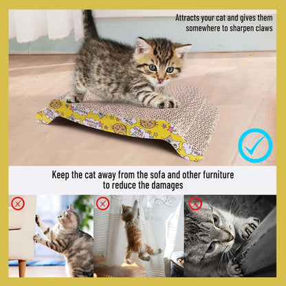 Foodie Puppies Corrugated Bridge Scratcher for Cats & Kittens, Pack of 2