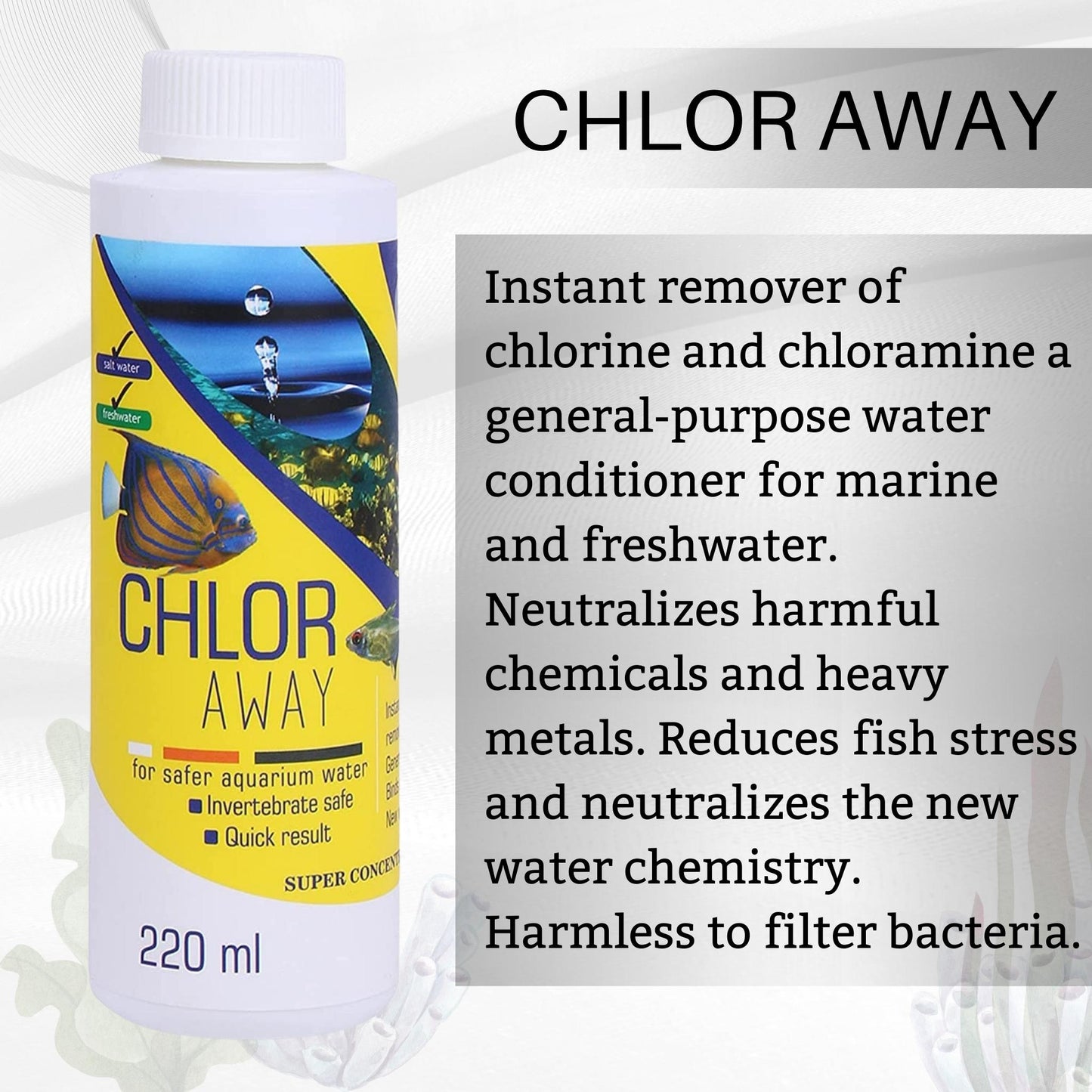 Aquatic Remedies Chlor Away - 220ml (Pack of 2) | Water Conditioner