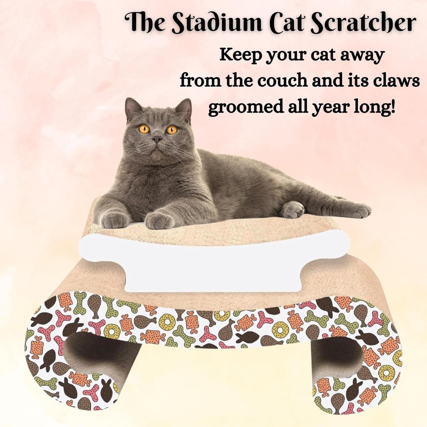 Foodie Puppies Corrugated Stadium Scratcher for Cats & Kittens