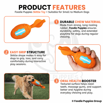 Natural Latex Squeaky Dog Toy - Skittle Toy