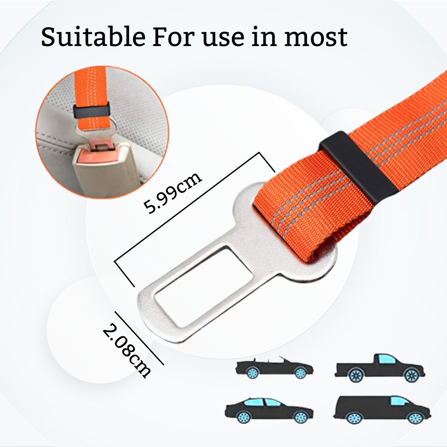 Foodie Puppies Elastic Nylon Car Seat Belt Cum Leash for Dogs and Cats