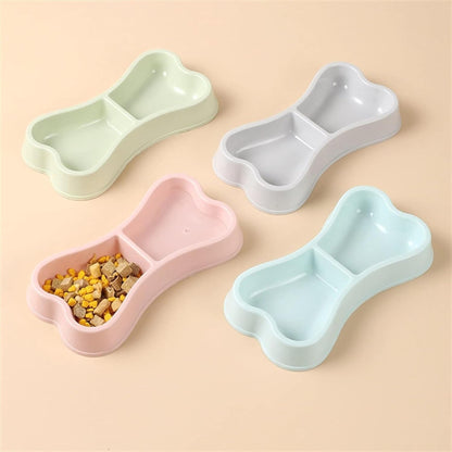 Foodie Puppies Bone-Shaped Double Bowl for Puppies, Cats & Kittens