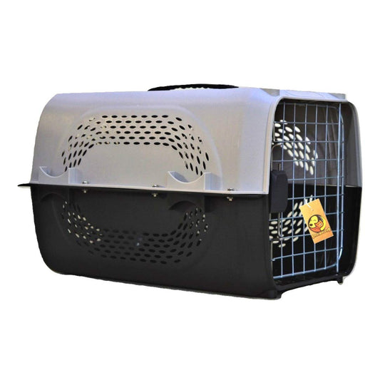 Foodie Puppies Portable Pet Travel Cage & Kennel House (Neon Grey)