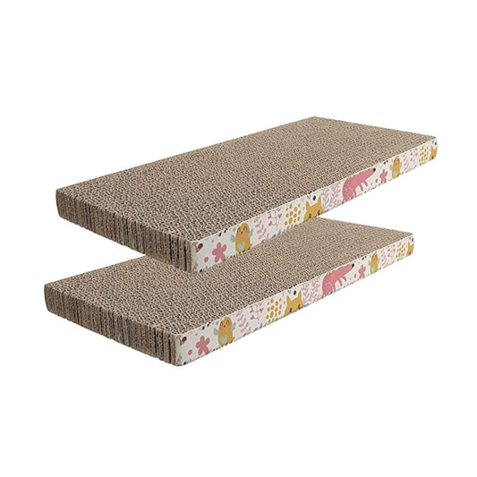 Foodie Puppies Corrugated Flat Scratcher for Cats & Kittens, Pack of 2