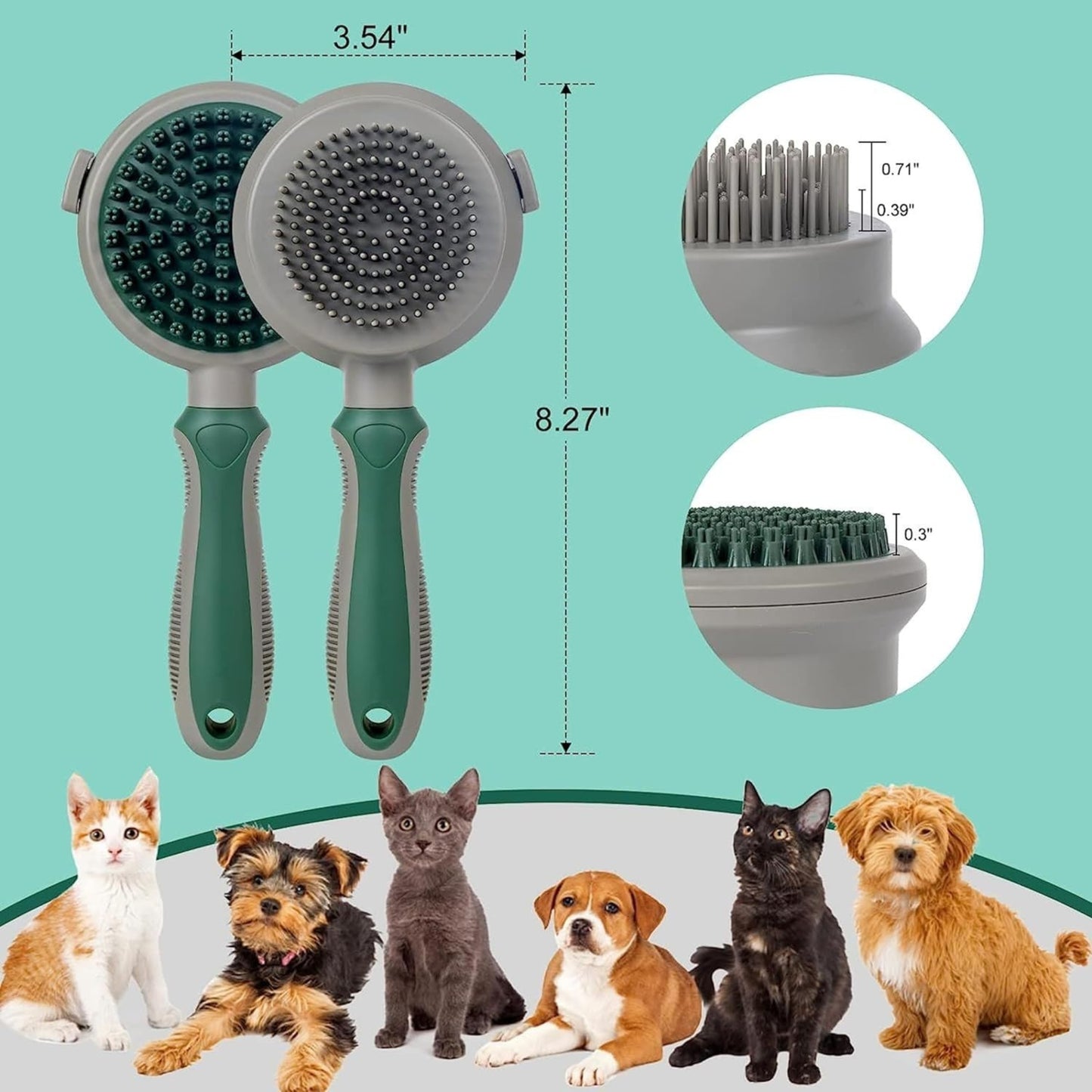 Foodie Puppies Self Cleaning Grooming Magic Duo Slicker for Dogs & Cats