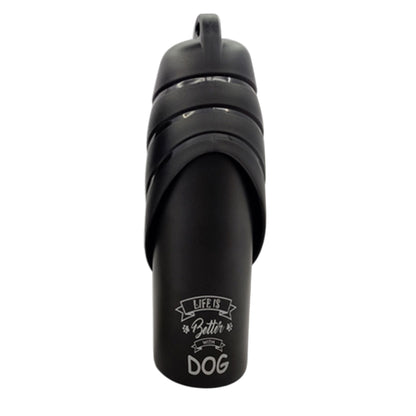 Foodie Puppies Fin Cup Cap Stainless Steel Water Bottle - 750ml, Black