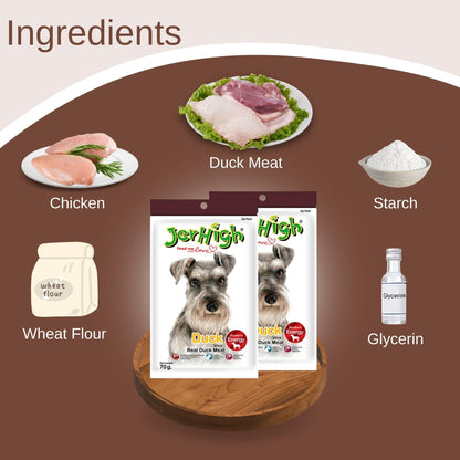 JerHigh Duck Stick Dog Treat with Real Chicken Meat - 70gm, Pack of 6