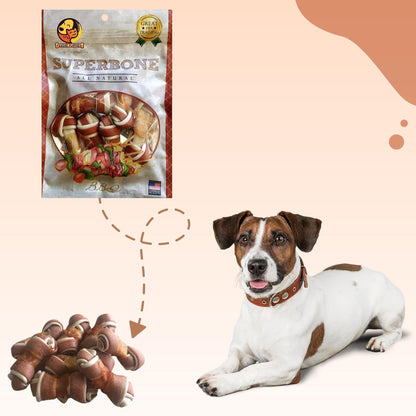 SuperBone All Natural BBQ Oil Knotted Dog Treat - Pack of 2