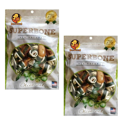 SuperBone All Natural Olive Oil Knotted Dog Treat - Pack of 2