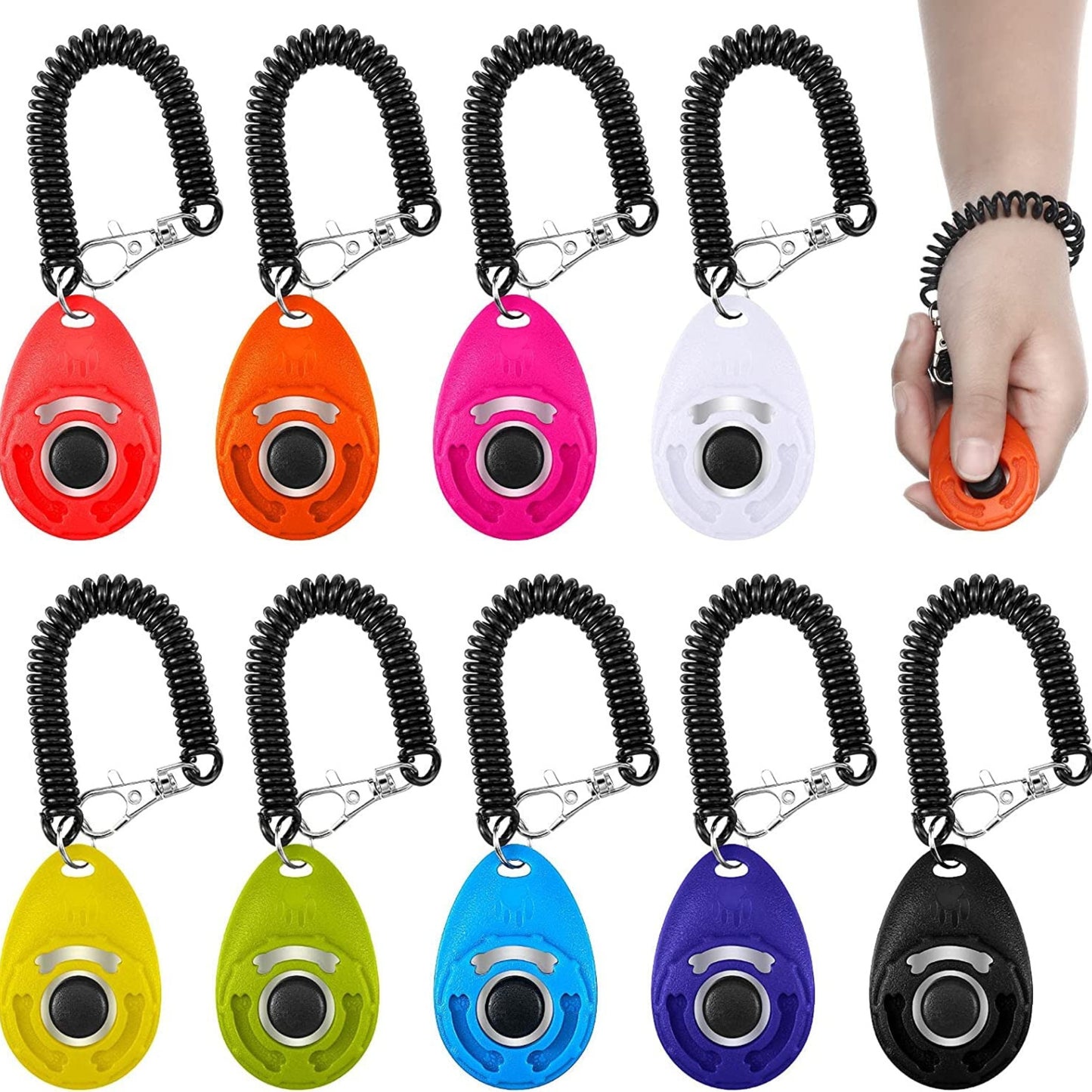 Foodie Puppies Pet Training Oval Clicker with Wrist Strap, Color May Vary