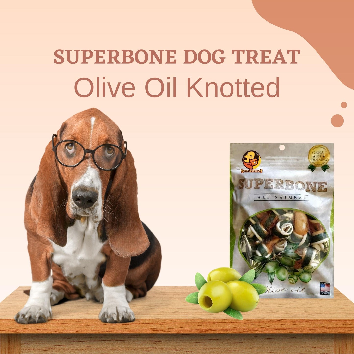 SuperBone All Natural Olive Oil Knotted Dog Treat - Pack of 1