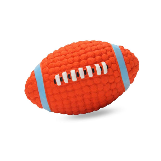 Foodie Puppies Latex Squeaky Toy for Medium Dog - Rugby, Large