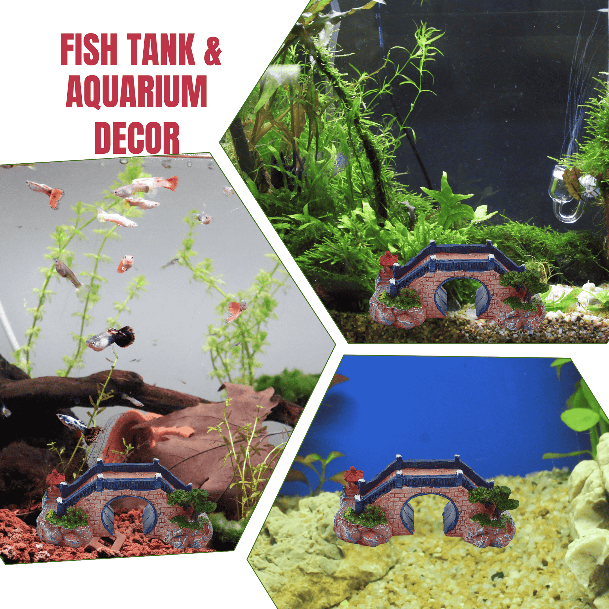 fish bowl accessories png Thematic 2-Way Bridge Decor for Aquarium, Fish Tank Accessories, Pond – Foodie Puppies