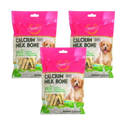 Gnawlers Calcium Milk Bones Dog Treats 30in1 (Small), Pack of 3
