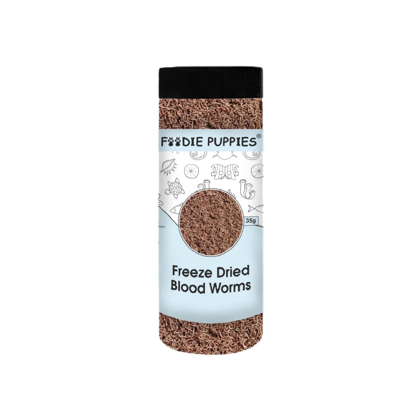 Foodie Puppies Freeze Dried Blood Worms Fish Food - 35gm