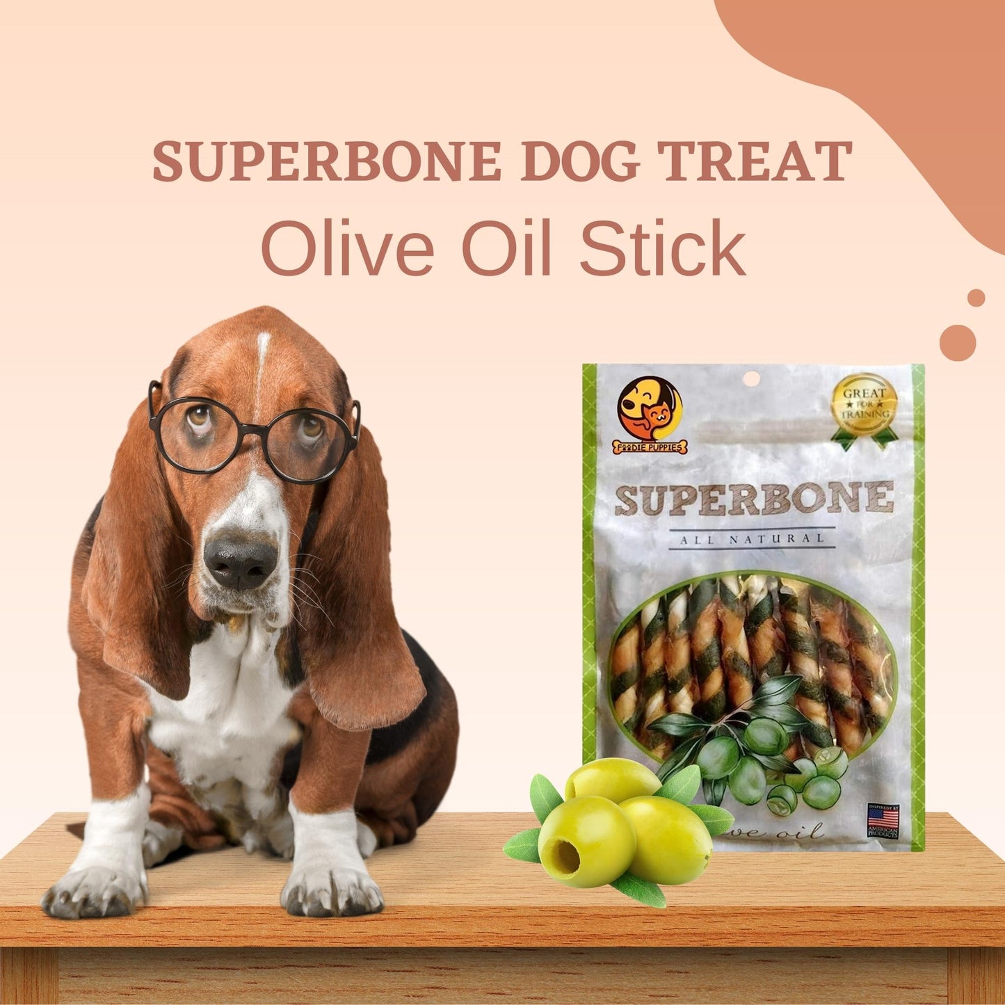 SuperBone All Natural Olive Oil Stick Dog Treat - Pack of 2
