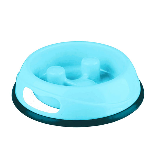 Foodie Puppies Pet Bowl Slow Feeder for Dogs & Cats - 900ml, Sky Blue