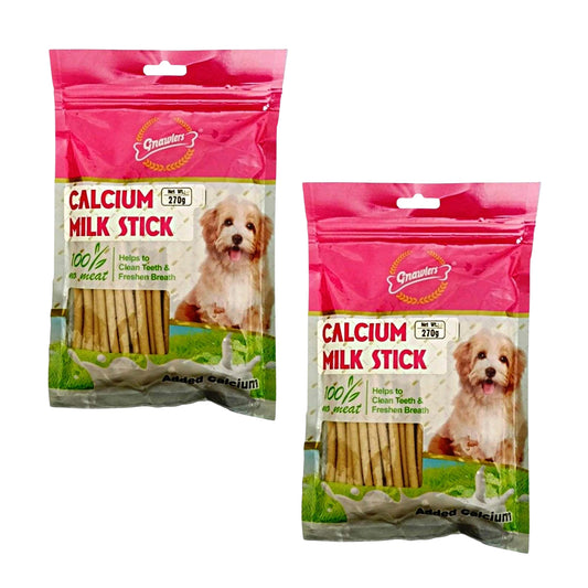 Gnawlers Calcium Milk Sticks Dog Treats, 270gm, Pack of 2