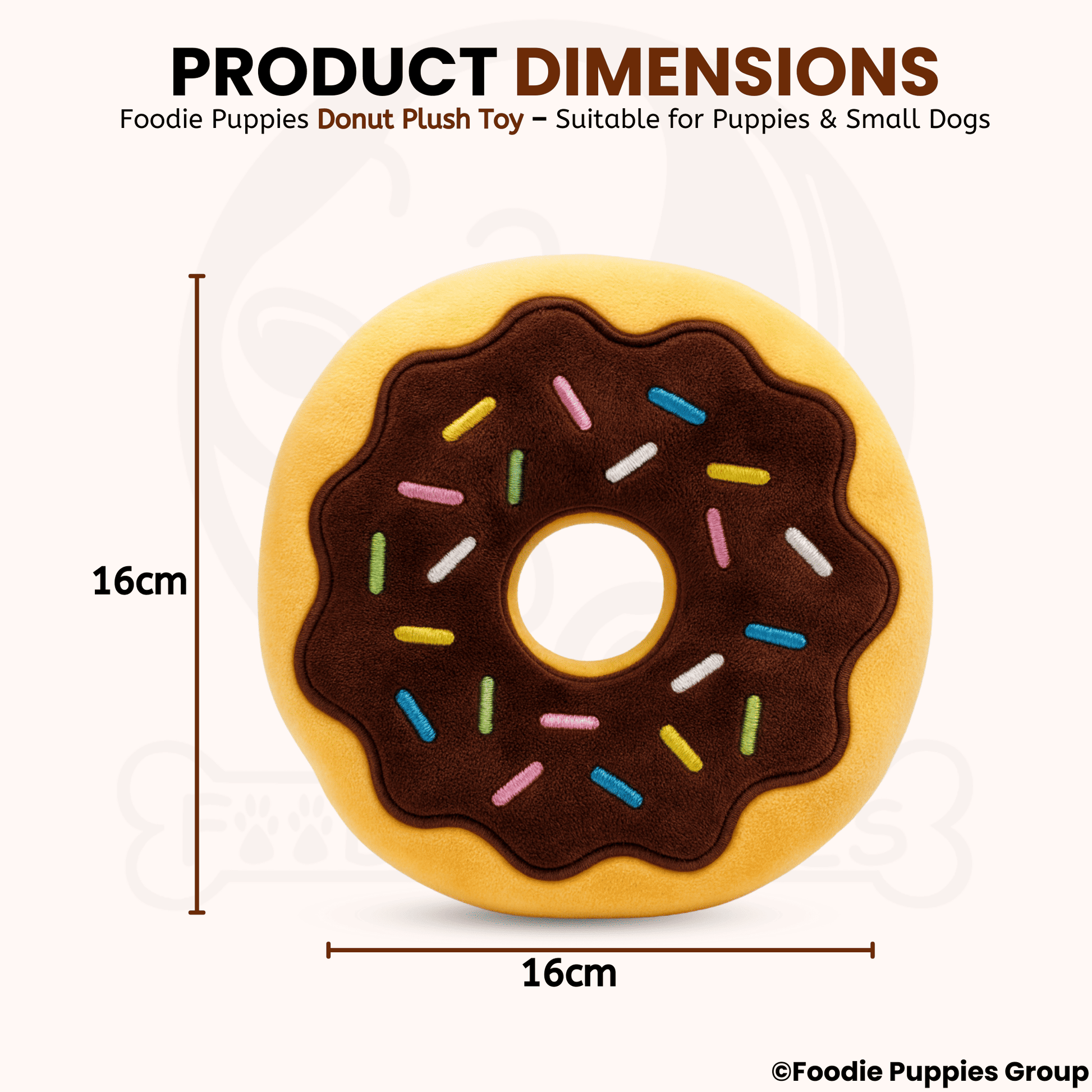 Soft Cotton-Filled Sprinkle Doughnut Plush Toy For Dog