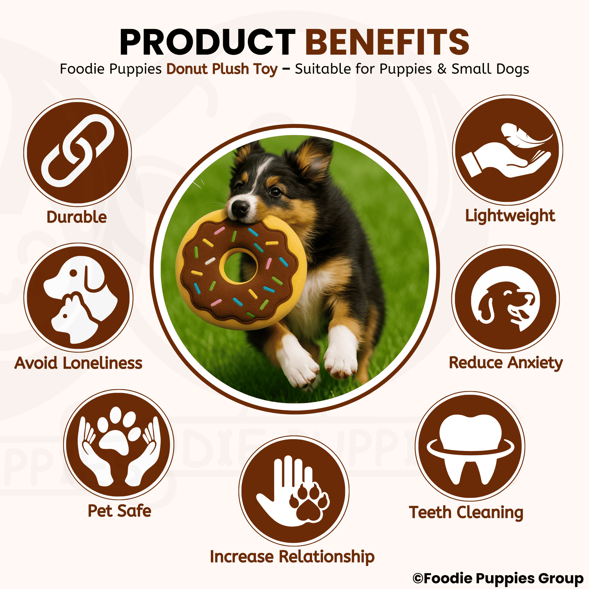 Soft Cotton-Filled Sprinkle Doughnut Plush Toy For Dog