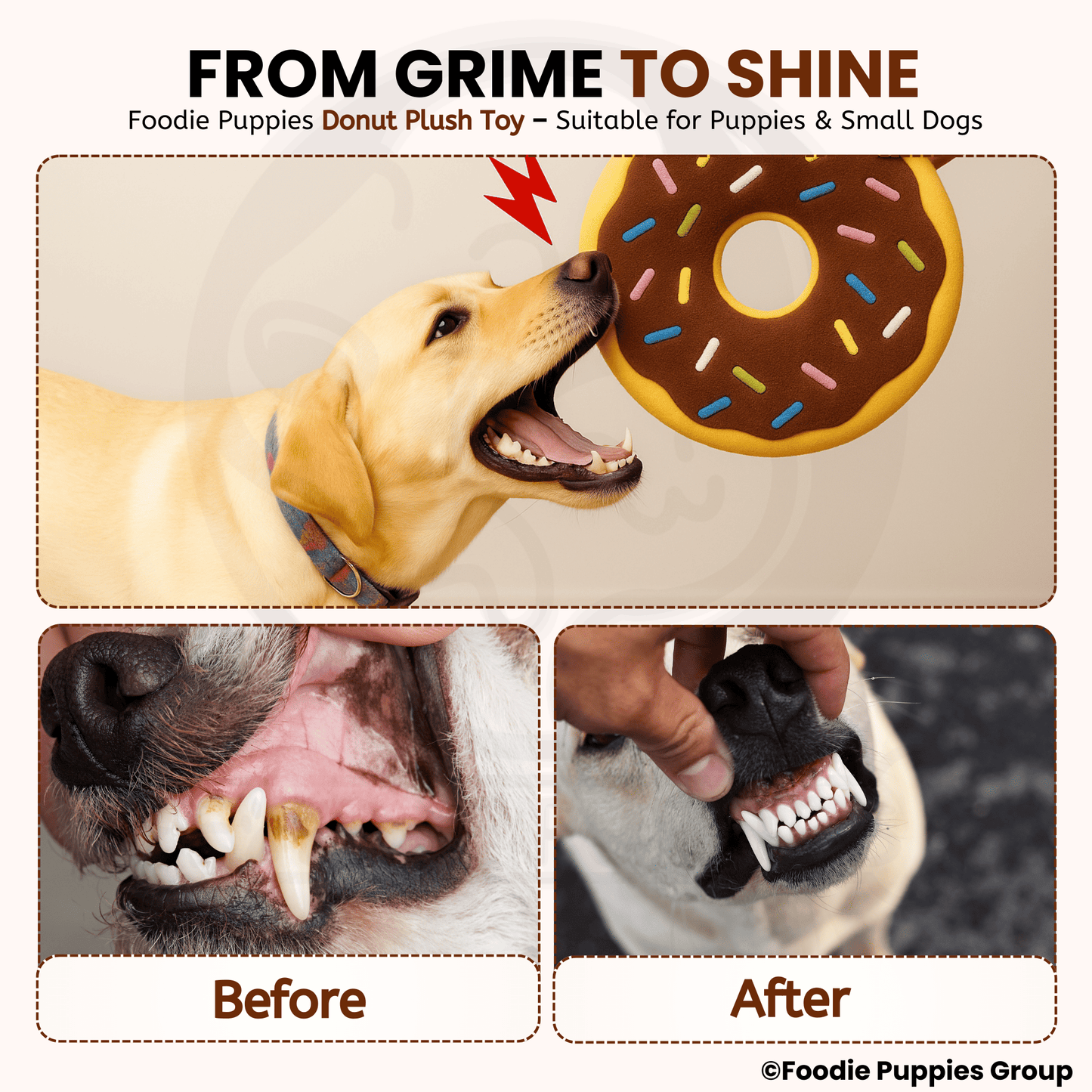 Soft Cotton-Filled Sprinkle Doughnut Plush Toy For Dog