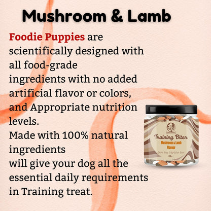 Foodie Puppies Mushroom & Lamb Bone Dog Training Bites - 210g