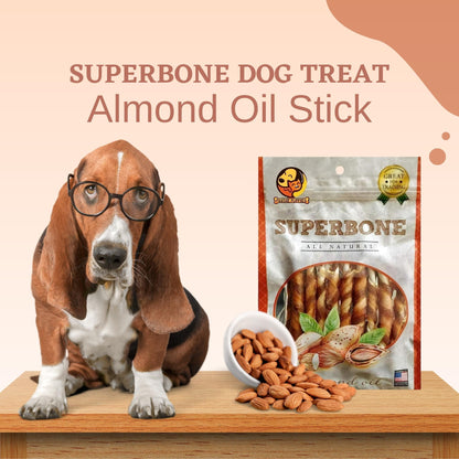 SuperBone All Natural Almond Oil Stick Dog Treat - Pack of 2