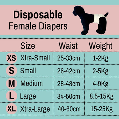 Foodie Puppies Disposable Dog Diapers for Female Dogs - Large